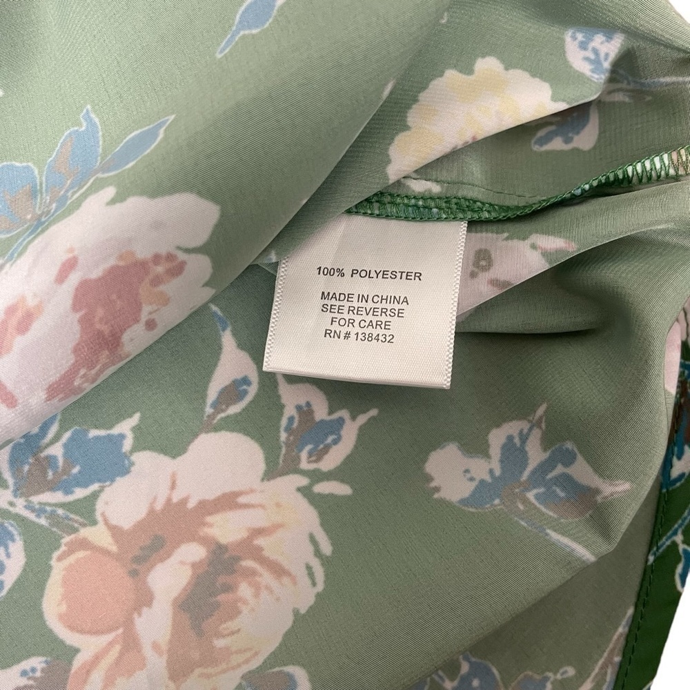 Euc ModCloth sleeveless top, floral, retro, green, size Large - Picture 10 of 12